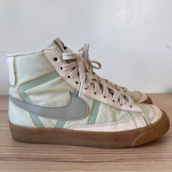 Men's Nike By You Size 6 Blazer Mid '77 Green White Retro Swoosh - Picture 2 of 13